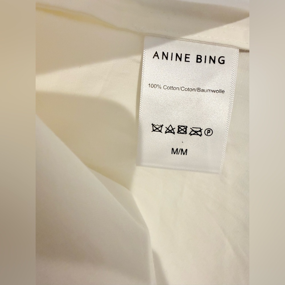 Anine Bing Oversized Mika Crisp Cotton Poplin White Shirt NWT - Picture 10 of 14